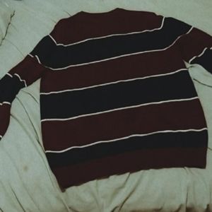 Chaps Blue and Red Oversized Stripped Sweater